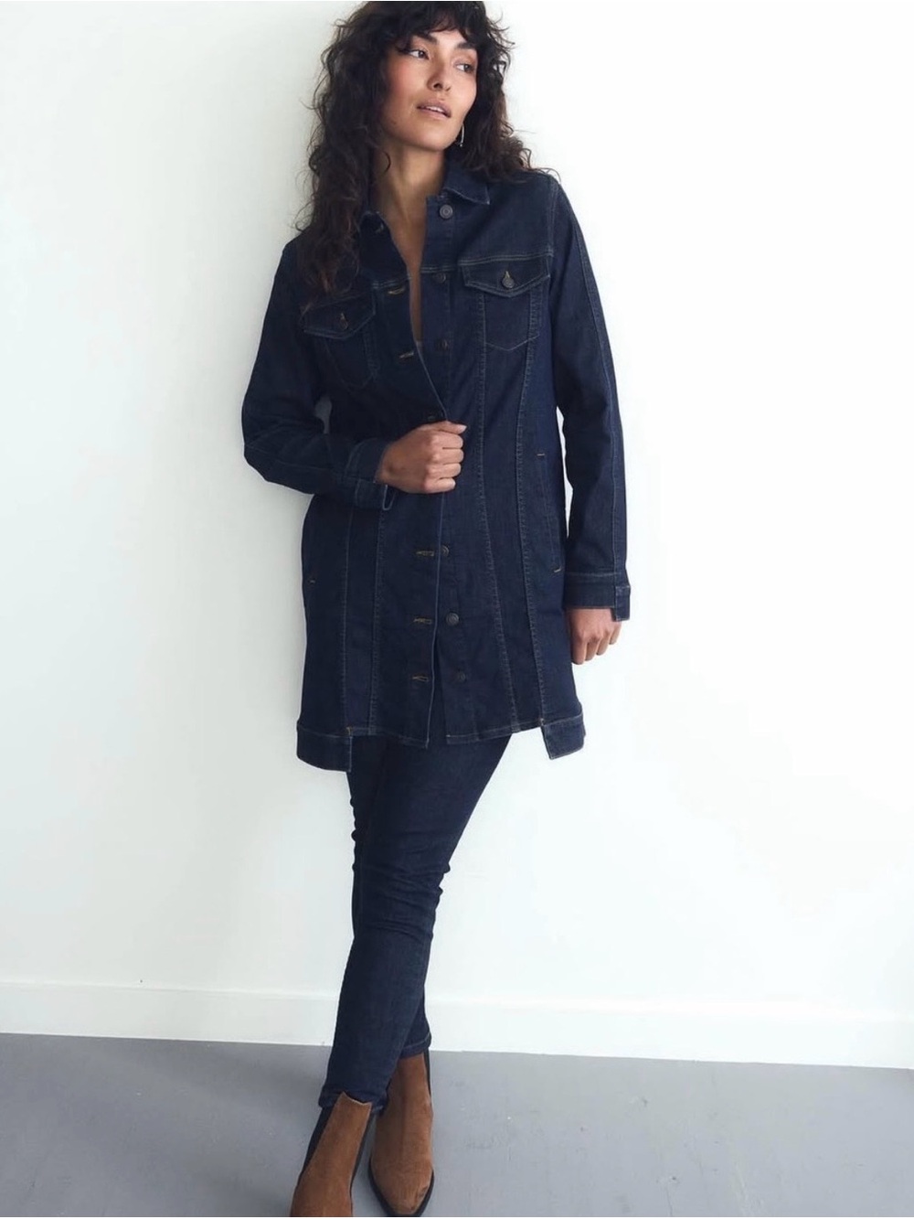 Ruti dark denim longline jacket size 1 / medium